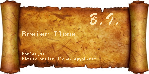 Breier Ilona névjegykártya